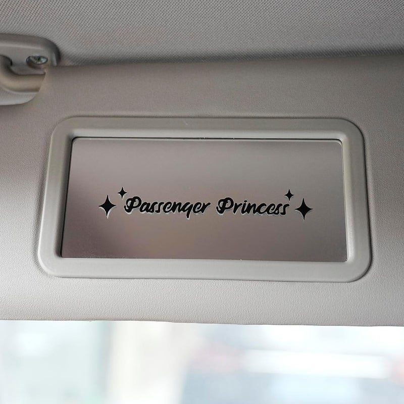 AMIORO 5 Pack Passenger Princess Stickers Funny Car Decal Accessories Rearview Mirror Window Sticker for Women (Black) - Image 1